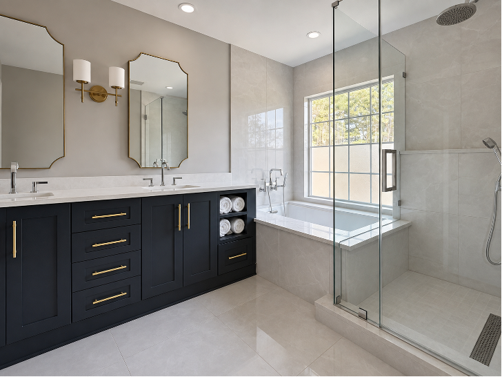 Remodeled bathroom by AMV Construction in Charlotte, NC